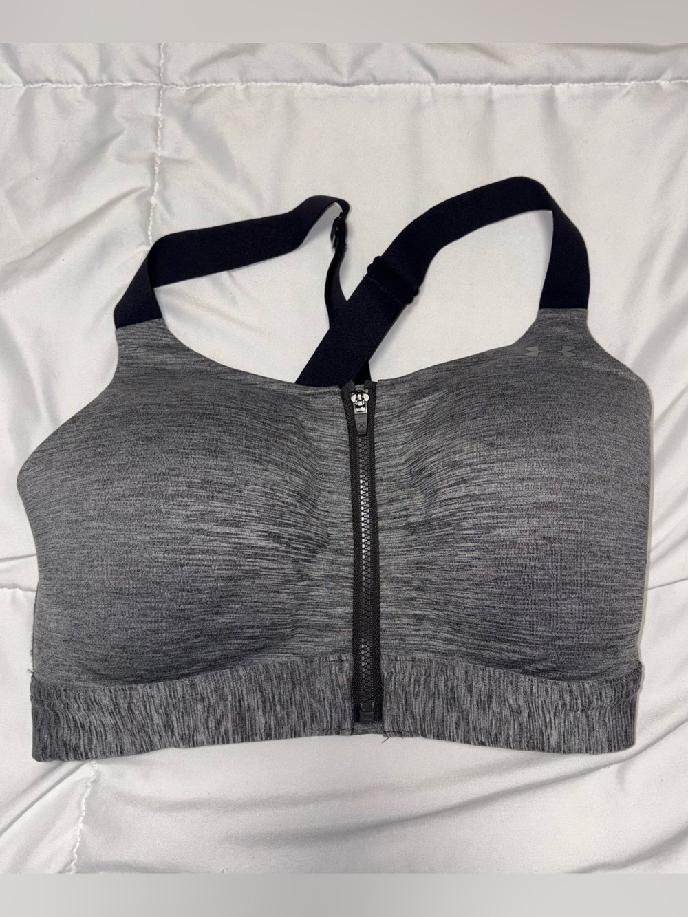 32DD Under Armour sports bra gray zip front